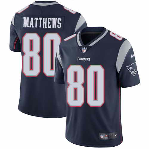 Youth Nike Patriots #80 Jordan Matthews Navy Blue Stitched NFL Vapor Untouchable Limited Jersey