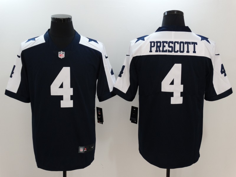 Youth Nike Cowboys 4 Dak Prescott Navy Throwback Vapor Untouchable Player Limited Jersey