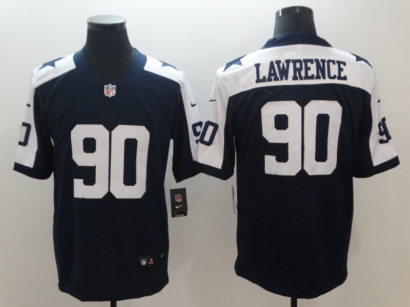 Youth Nike Cowboys 90 DeMarcus Lawrence Navy Throwback Vapor Untouchable Limited