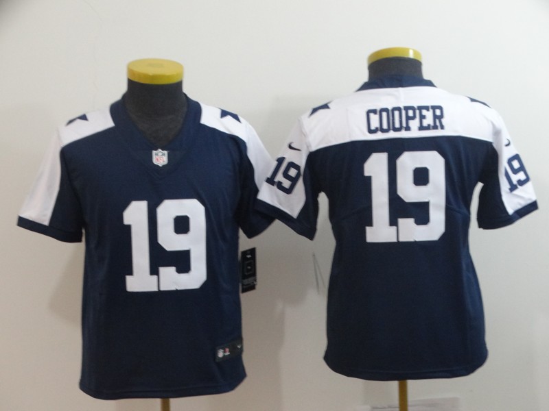 Youth Nike Cowboys 19 Amari Cooper Navy Throwback Vapor Untouchable Limited Jersey