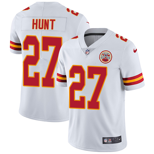 Youth Nike Chiefs #27 Kareem Hunt White Stitched NFL Vapor Untouchable Limited Jersey
