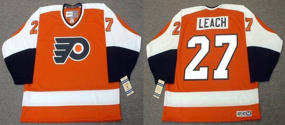 Philadelphia Flyers #27 REGGIE LEACH 1974 CCM Vintage Throwback Away Jersey