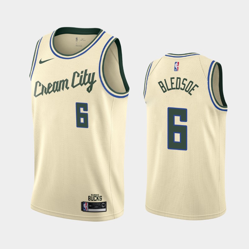 Bucks #6 Eric Bledsoe Cream 2019-20 Nike City Edition Swingman Jersey