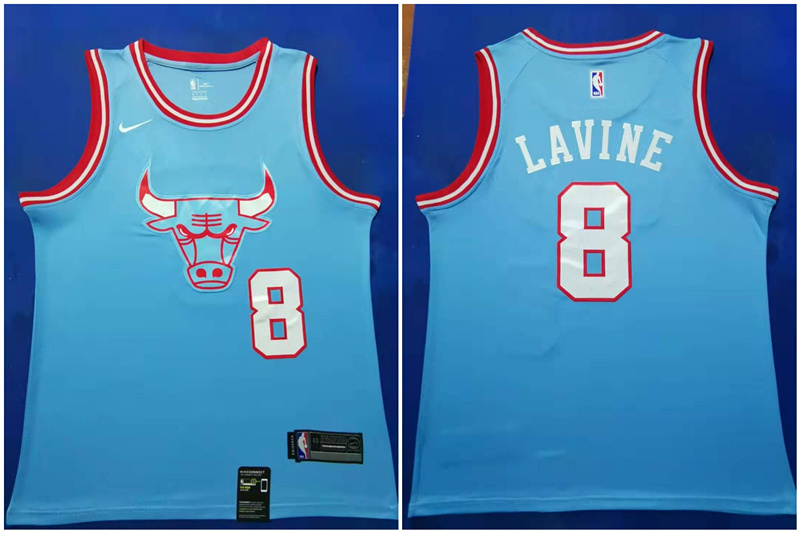 Bulls #8 Zach Lavine Blue 2019-20 City Edition Nike Swingman Jersey