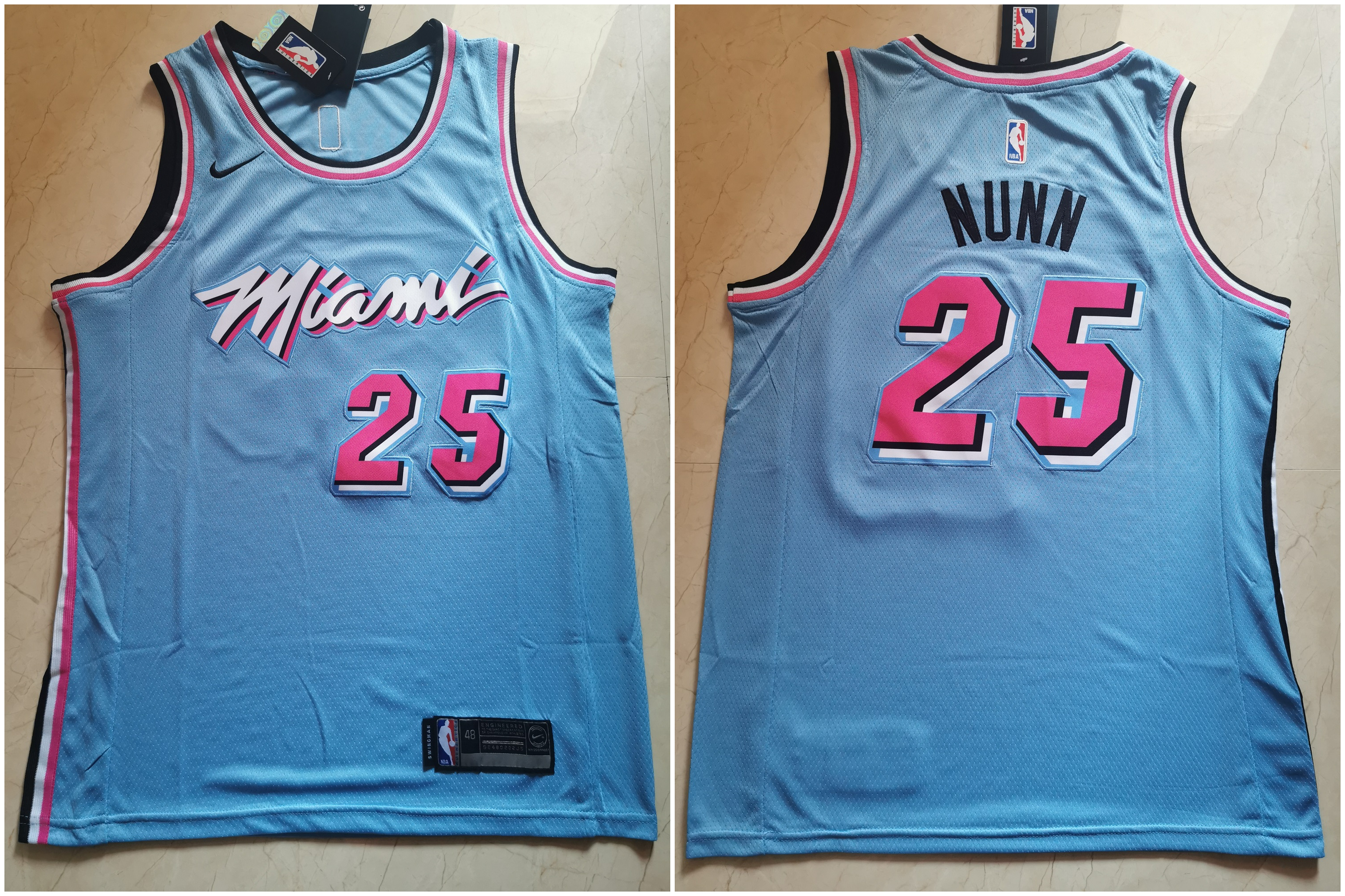 Heat #25 Kendrick Nunn Blue City Edition Nike Swingman Jersey