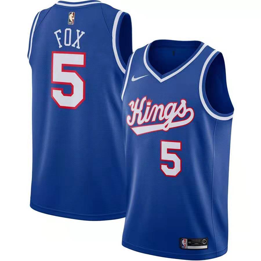 Kings #5 De'Aaron Fox Blue Nike Swingman Jersey