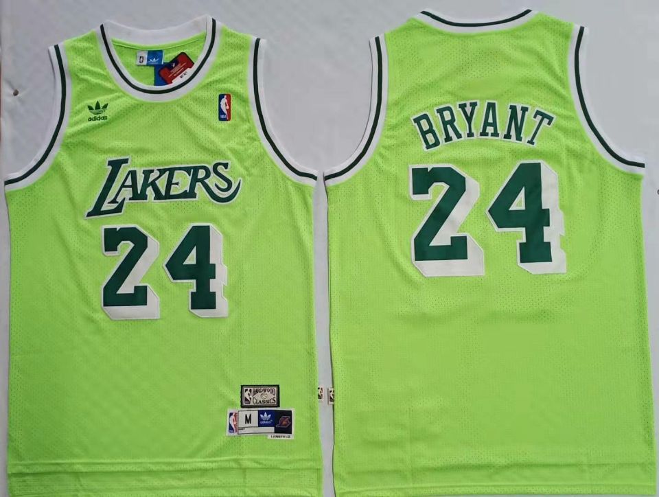 Lakers Bape #24 Kobe Bryant Green Hardwood Classics Mesh Jersey
