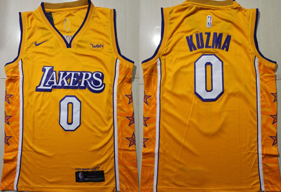 Lakers #0 Kyle Kuzma Yellow 2019-20 City Edition Nike Swingman Jersey