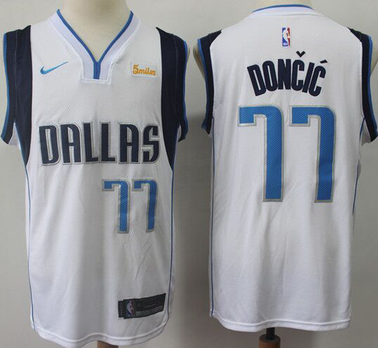Mavericks #77 Luka Doncic White Nike Swingman Jersey