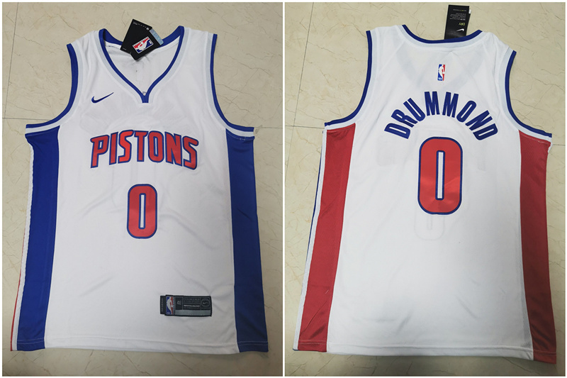 Pistons #0 Andre Drummond White Nike Swingman Jersey