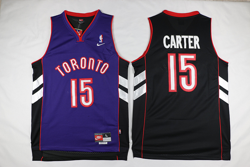 Raptors #15 Vince Carter Black Purple Nike Mesh Swingman Jersey