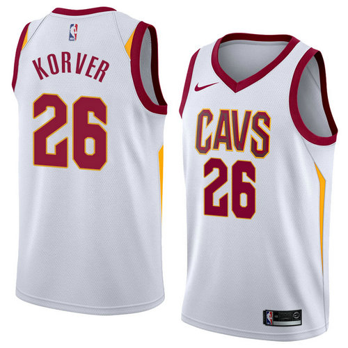 Men's Cleveland Cavaliers #28 Kyle Korver White Swingman Statement Edition Jersey