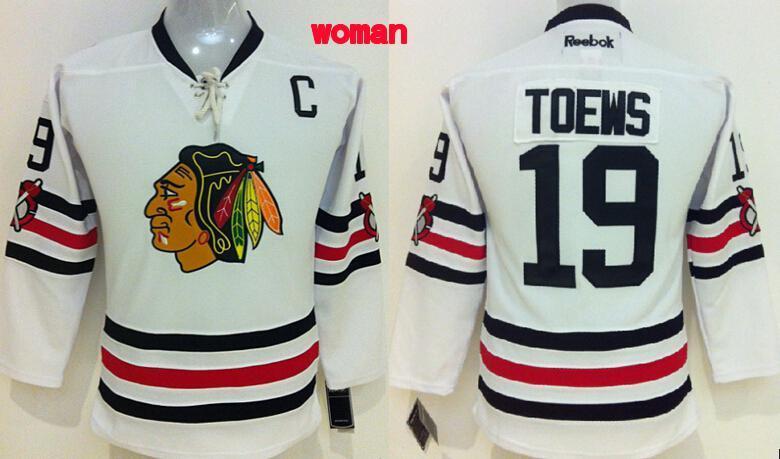 Blackhawks 19 Toews White 2015 Winter Classic Stitched Women Jersey
