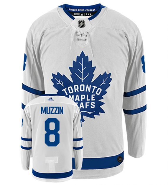 Men's Adidas Toronto Maple Leafs #8 Jake Muzzin White Away Authentic Jersey - 副本