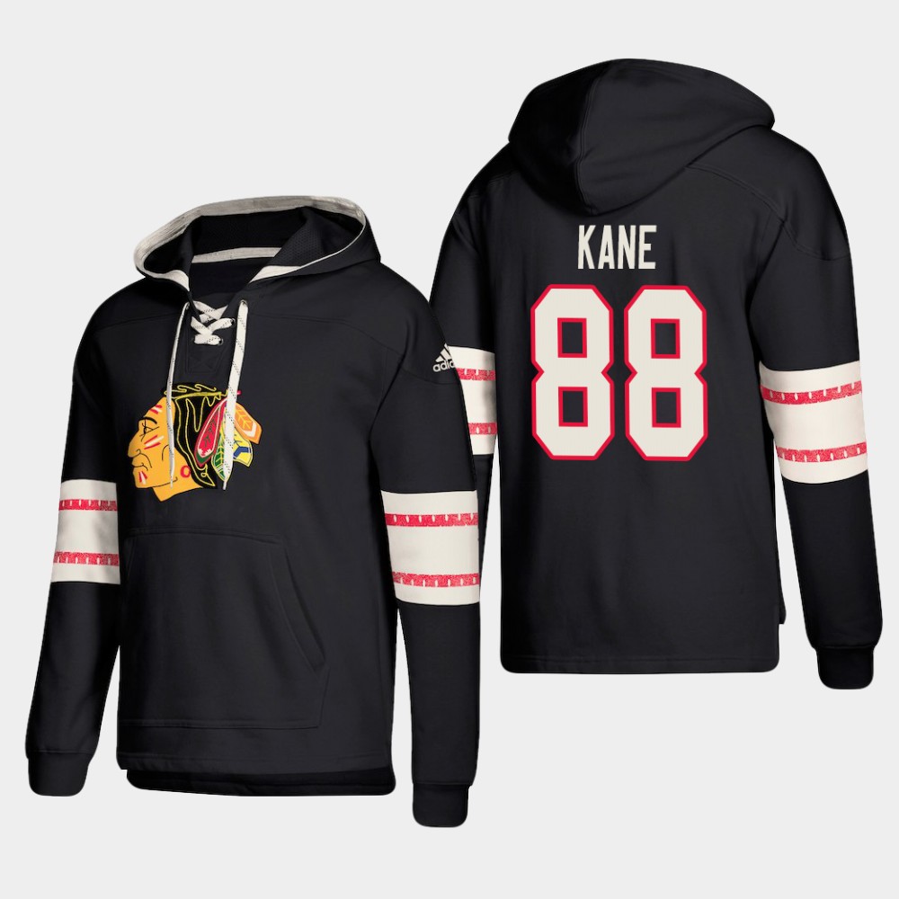 Chicago Blackhawks #88 Patrick Kane Black adidas Lace-Up Pullover Hoodie