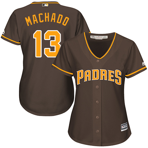 Women's Padres #13 Manny Machado Brown MLB Jersey