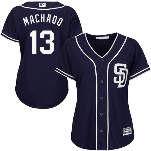 Women's Padres #13 Manny Machado Blue MLB Jersey