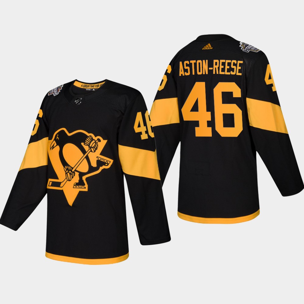 Men's Penguins #46 Zach Aston-Reese Coors Light 2019 Stadium Series Black Authentic Jersey