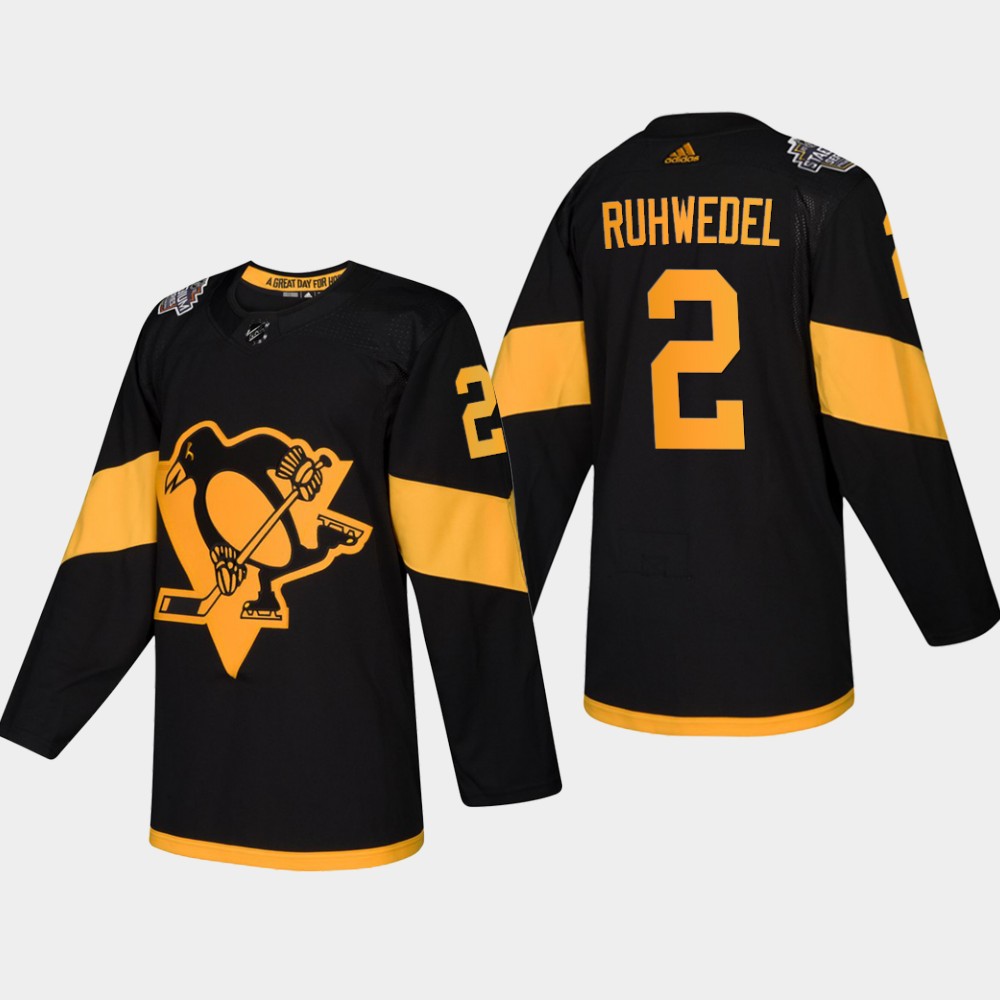 Men's Penguins #2 Chad Ruhwedel Coors Light 2019 Stadium Series Black Authentic Jersey