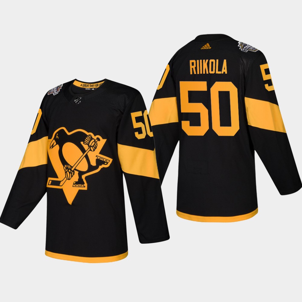 Men's Penguins #50 Juuso Riikola Coors Light 2019 Stadium Series Black Authentic Jersey