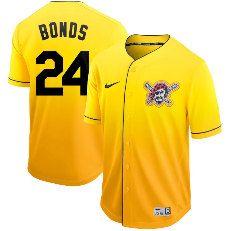 Men's Pittsburgh Pirates #24 Barry Bonds Nike Gold Fade Jersey