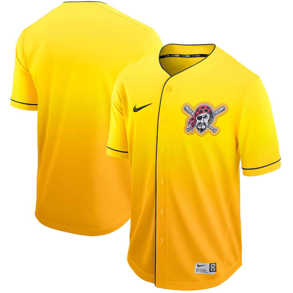 Men's Pittsburgh Pirates Blank Nike Gold Fade Jersey