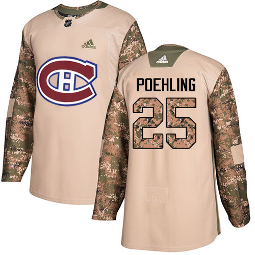 Adidas Canadiens #25 Ryan Poehling Camo Authentic 2017 Veterans Day Stitched NHL Jersey