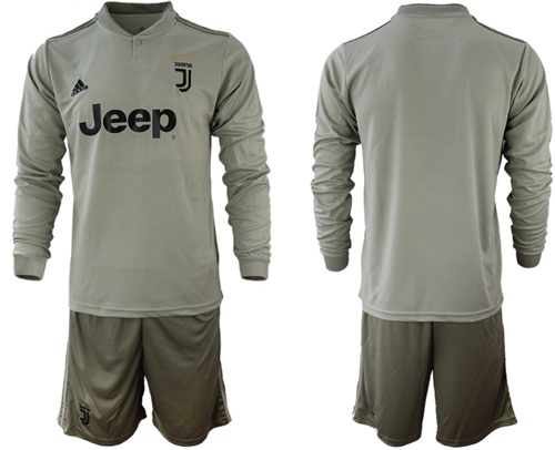 Juventus Blank Away Long Sleeves Soccer Club Jersey