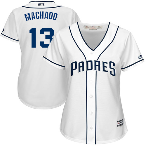 Padres #13 Manny Machado White Women's Stitched MLB Jersey