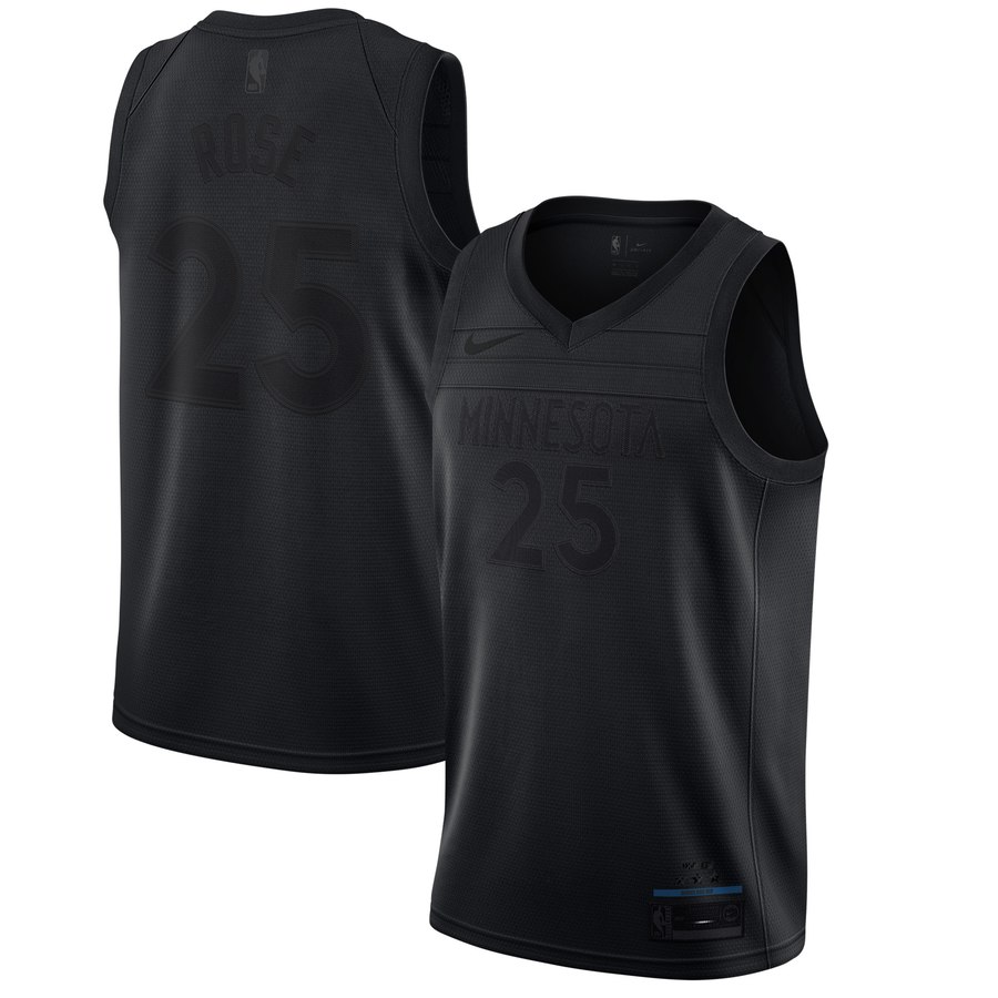 Minnesota Timberwolves #25 Derrick Rose Nike Black MVP Swingman Jersey