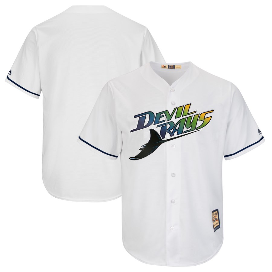 Rays Blank Majestic Turn Back The Clock Home Cooperstown Collection Cool Base Team Jersey White