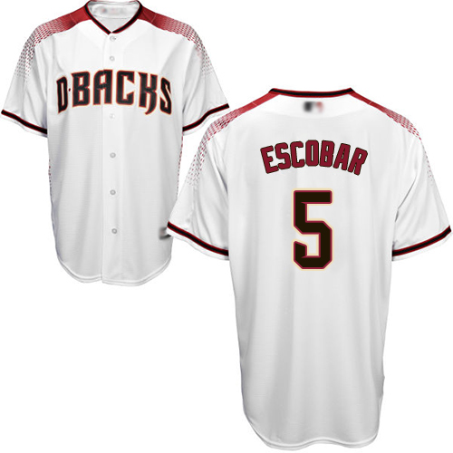Diamondbacks #5 Eduardo Escobar White Crimson Home Women's Stitched MLB Jersey