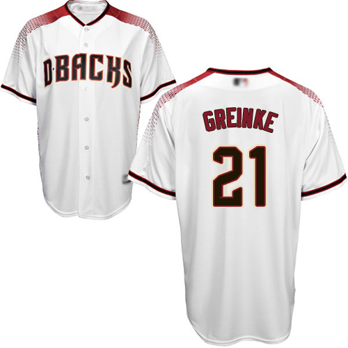 Diamondbacks #21 Zack Greinke White Crimson Home Women's Stitched MLB Jersey