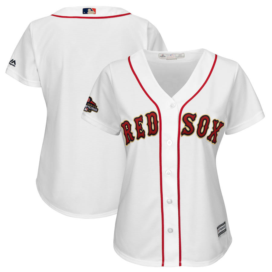 Red Sox Majestic Women's 2019 Gold Program Cool Base Team Jersey White