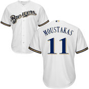 Milwaukee Brewers #11 Mike Moustakas White Cool base Jersey