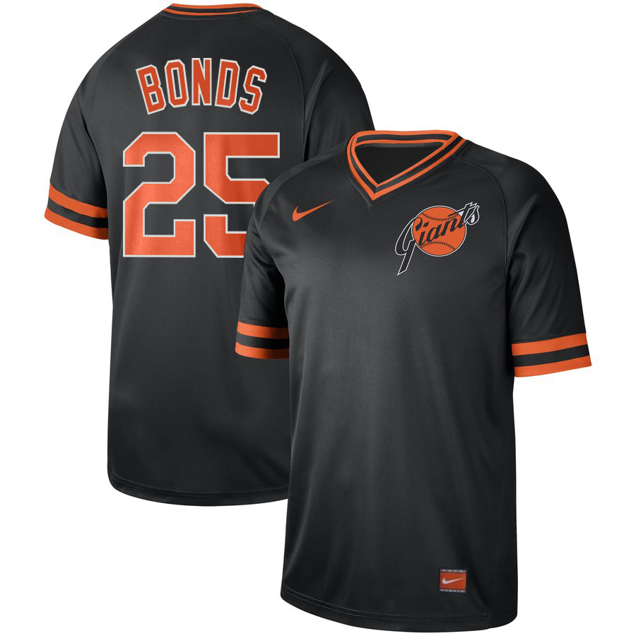 San Francisco Giants #25 Barry Bonds Nike Cooperstown Collection Legend V-Neck Jersey Black