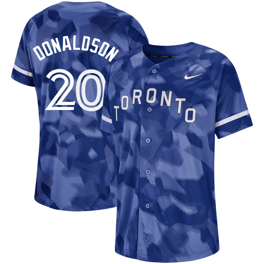 Blue Jays 20 Josh Donaldson Royal Camo Fashion Jersey