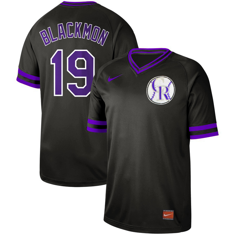 Rockies 19 Charlie Blackmon Black Throwback Jersey