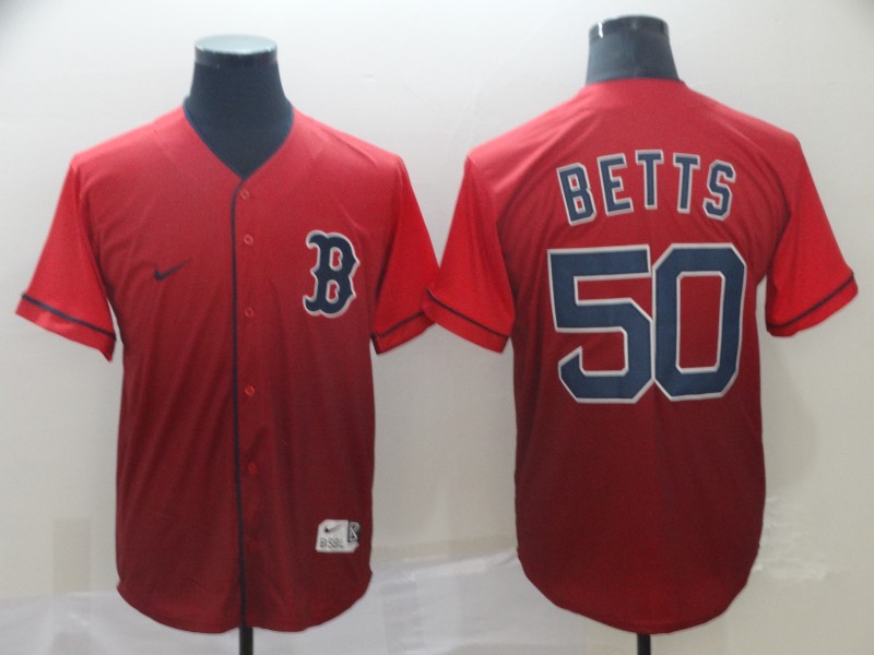 Red Sox #50 Mookie Betts Red Drift Fashion Jersey