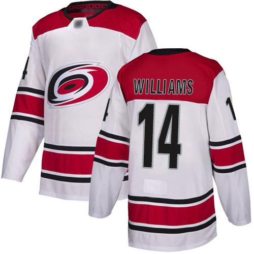 Hurricanes Men's #14 Justin Williams White Alternate Authentic Jersey
