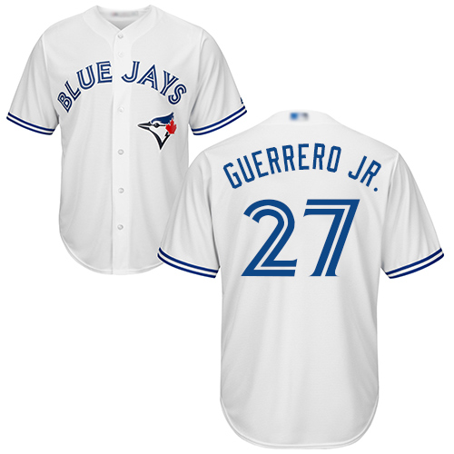 Men's Toronto Blue Jays #27 Vladimir Guerrero Jr. White Cool Base Authentic Collection Canada Day Stitched Baseball Jersey