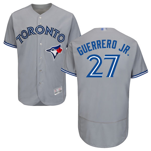 Men's Toronto Blue Jays #27 Vladimir Guerrero Jr. Grey Flexbase Authentic Collection Canada Day Stitched Baseball Jersey