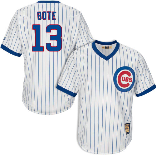 David Bote Chicago Cubs 1968-69 Cooperstown With Patch Jersey by Majestic