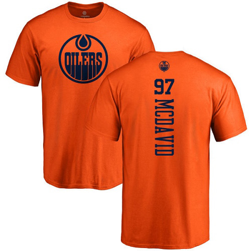Hockey Connor McDavid Orange One Color Backer - #97 Edmonton Oilers T-Shirt