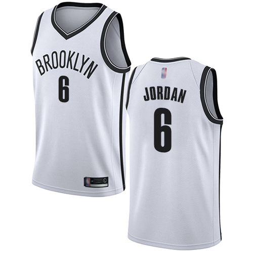 Nets #6 DeAndre Jordan White Basketball Swingman Association