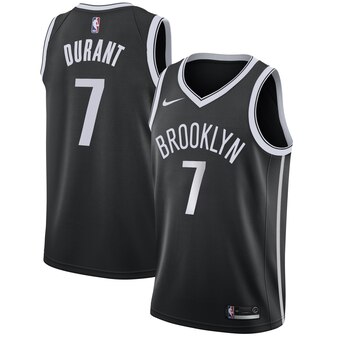 Men's Brooklyn Nets #7 Kevin Durant Nike Black 2019-20 Swingman Icon