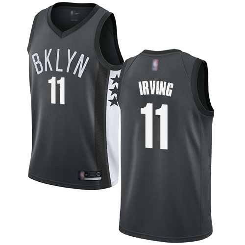 Nets #11 Kyrie Irving Gray Basketball Swingman Statement
