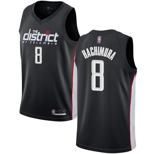 Wizards #8 Rui Hachimura Black Basketball Swingman City
