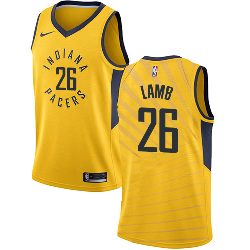 Nike Pacers #26 Jeremy Lamb Gold NBA Swingman Statement