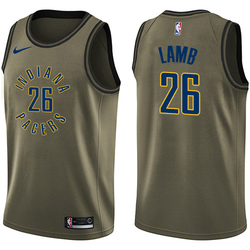 Nike Pacers #26 Jeremy Lamb Green Salute to Service NBA Swingman